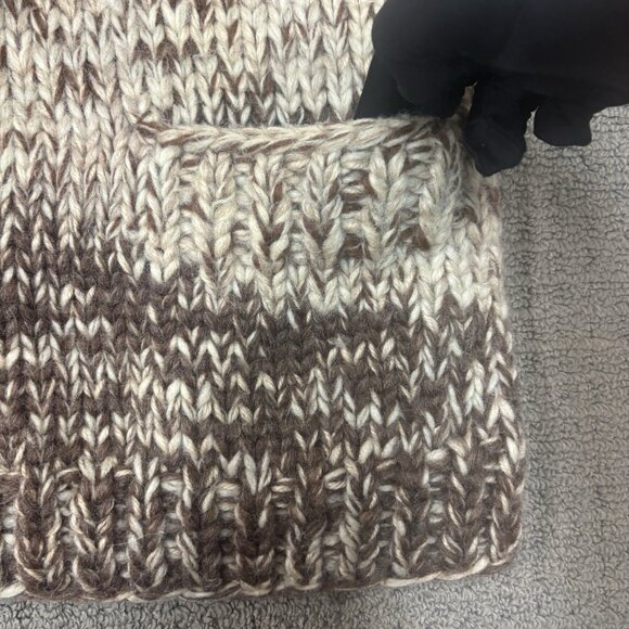 Vintage Handmade Sweater Medium Chunky Knit Button Up Collar Pocket Jumper Heavy - Picture 8 of 11